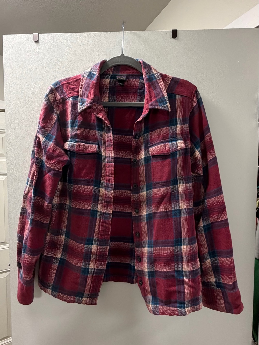 Patagonia Red and Blue Plaid Button-Front Shirt